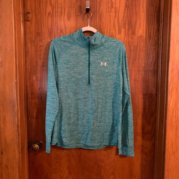 Under Armour Blue/Green Quarter-Zip Pullover - Picture 1 of 7